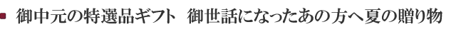 御中元の特選品ギフト　御世話になったあの方へ夏の贈り物