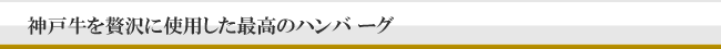神戸牛を贅沢に使用した最高のハンバーグ