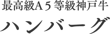最高級A５等級神戸牛ハンバーグ