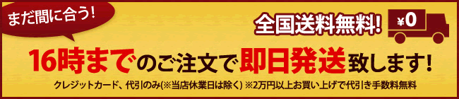 16時までのご注文で即日発送致します！