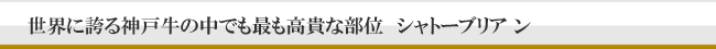 世界に誇る神戸牛の中でも最も高貴な部位　シャトーブリアン