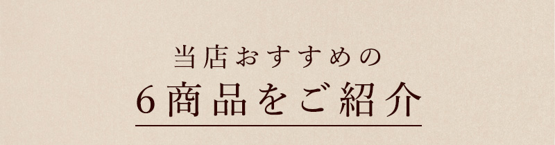 当店おすすめの6商品をご紹介