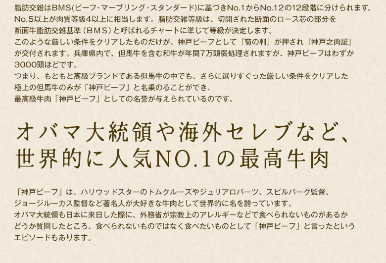 オバマ大統領や海外セレブなど世界的に人気NO1の最高牛肉